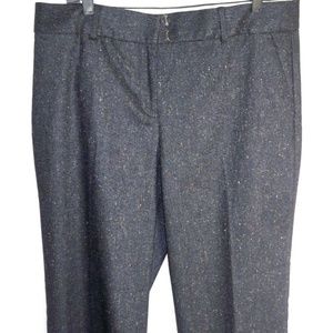 Talbots Black Tweed Pants Wide Leg Cropped Lined